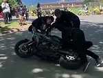 Loses Control Of His Skid But The Bike DGAF
