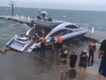 Luxury Yacht Taking Some Storm Damage
