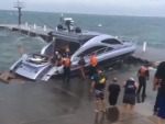 Luxury Yacht Taking Some Storm Damage
