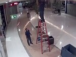 Maintenance Guy Eats Maximum Dicks Falling From A Ladder
