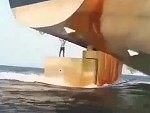 Maniac Surfing A Carrier Ships Rudder
