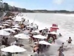 Mini Tsunami Hits A Brazil Beach
