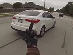 Motorbiker Messed With The Wrong Man And Gets His Arse Kicked
