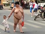 Mum Unashamedly Walking Naked Down A Busy Street
