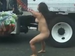 Naked Woman Hates Truck Or Something
