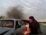 Old Couple Dragged From Their Car After It Catches Alight
