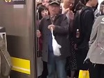 Old Guy Doing His Best To Hold Up The Train
