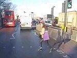 Pedestrian Takes Out A Rider And Just Walks Away
