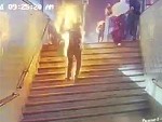 Poor Fuckers Run Burning From A Huge Explosion

