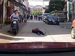 Poor Woman Is Desperate To Be Run Over
