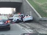 Porsche Tries To Push Past The Cops But They Aint Having It
