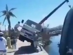 Quite A Dumb Way To Crane Lift A Boat
