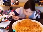 Really Loves Her Noodles
