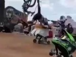 Rider Basically Destroys A Stroller
