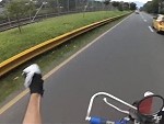 Rider Makes An Impressive Grab On The Freeway
