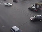 Rider Makes Hard Contact With A Car
