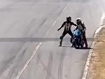 Riders Come To Blows On The Track
