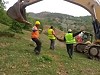 Rolled Excavator Predictably Goes Bye Bye