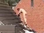 Roof Tiler Working On His All Over Tan
