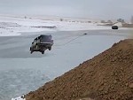 Russian Lads Jump A Car Into The Ice Because Fun
