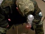 Russian Soldier Testing Out His Head Strength
