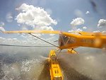 Seaplane Nails A Crocodile During Landing
