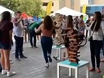 She Seriously Sucks At Jenga
