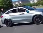 Shit For Brains Rolls His Merc On A Roundabout
