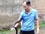 Shit For Brains Snake Handler Cops A Bite
