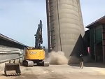 Silo Comes Down Surprisingly Easily
