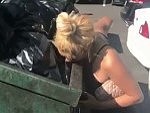 Skank Licks A Dumpster For A Few Dollars
