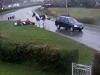 Speeding Dickfuck Crashes Into Two Horses