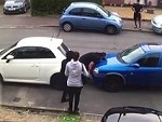 Strongman Removes A Car Blocking The Neighbours Driveway

