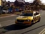 Support Vehicle Almost Kills A Volunteer At The Tour De Yorkshire
