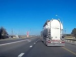 Tanker Wanker Intentionally Swerves At A Car
