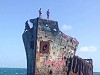 They Go Jumping Off An Old Shipwreck