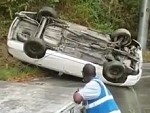 Tow Truck Driver Forgot To Take His Stupid Hat Off
