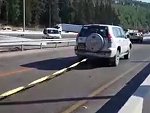 Toyota Landcruiser Easily Pulls A Truck Blocking The Road
