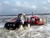 Tractor Launches A Rescue Boat In Crazy Conditions