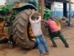 Tractor Tyre Inflation Isn't That Easy Eh?
