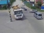 Truck Barrels Through Without Any Control
