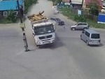 Truck Barrels Through Without Any Control
