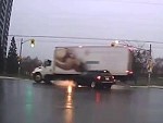 Truck Blows Through The Red And Wipes Out A Jeep

