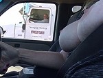 Truck Driver Treated To Some Road Titties
