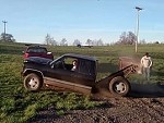 Truck Folds In Half Making A Jump
