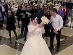 Two Women Fight It Out For The Brides Bouquet

