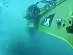 Underwater Excavator At Work

