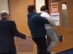 Unruly Shithead Gets Removed By A Classmate
