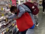 Watch These Cunts Unashamedly Fill Their Bags And Walk Out
