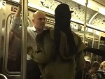 White Guy Stands Up To A Wannabe Gansta On The Subway
